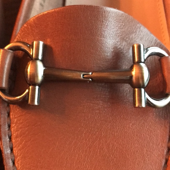 Salvatore Ferragamo horsebit mid brown leather block heeled loafers EUC - Picture 7 of 10